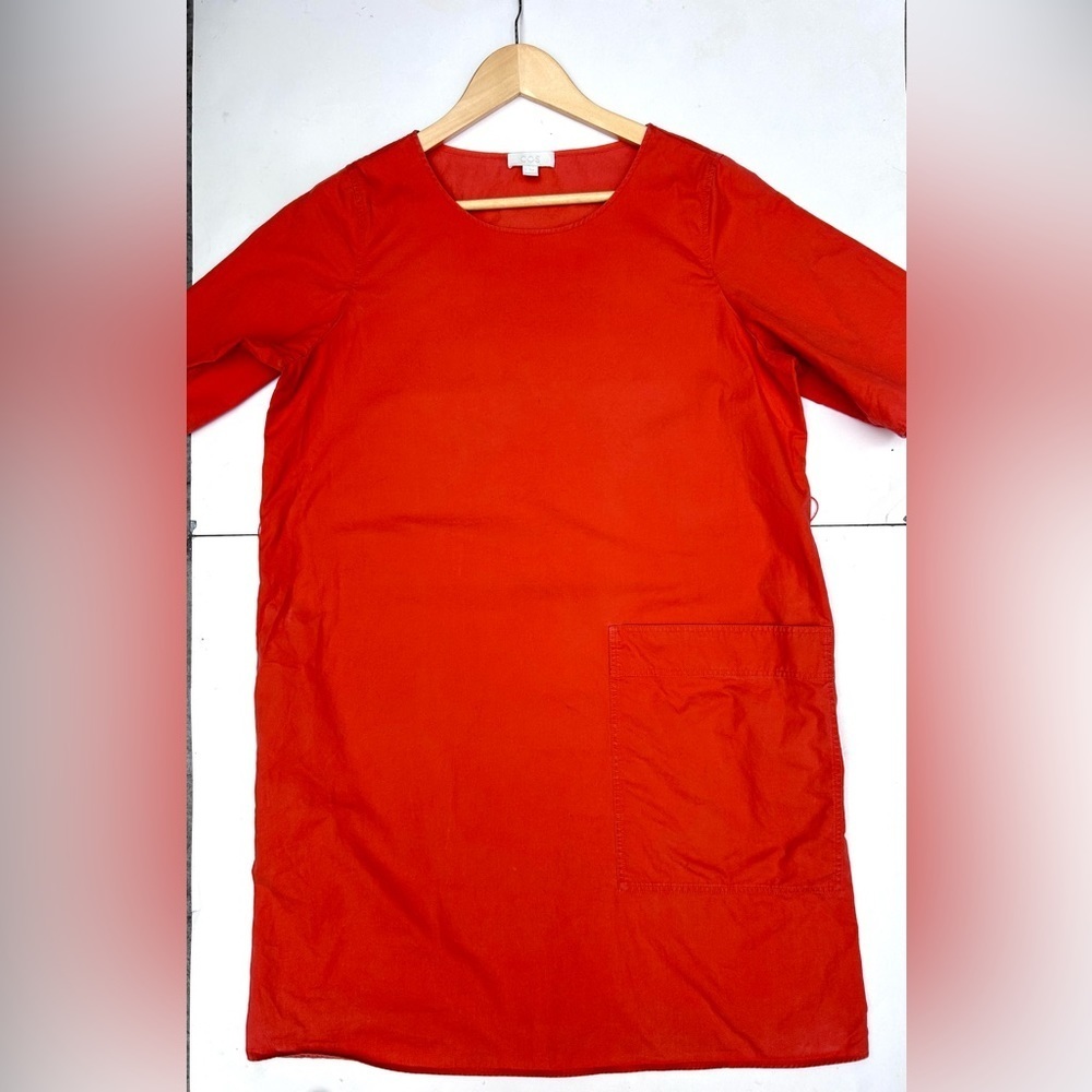 Cos Solid Orange Structured Short Sleeve Dress Bi… - image 3